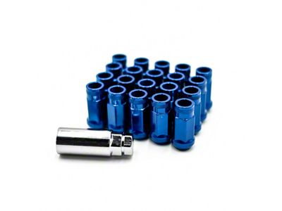 Superspeed Wheels Blue Chrome Cold Forged Steel Tuner Lugs; M12x1.5; Set of 20
