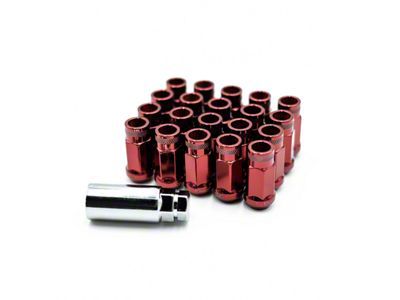 Superspeed Wheels Red Chrome Cold Forged Steel Tuner Lugs; M12x1.5; Set of 20