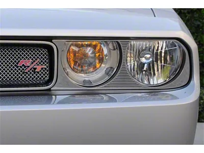 T-REX Grilles Series Headlamp Bezel; Stainless Steel; Polished; 2 Pc; Bolt-On; - 11415
