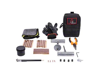 Thor's Lightning Adventure Gear Compact Portable Heavy Duty Tire Repair Kit with Molle Storage Bag