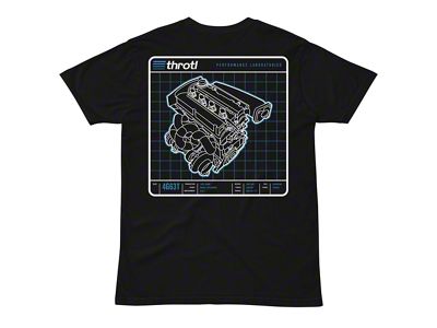Throtl 4G63T Engine Short Sleeve T-Shirt; Navy