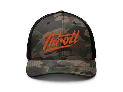 Throtl Razor Trucker Hat; Camo Orange