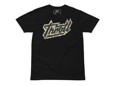 Throtl Camo Razor Script Short Sleeve T-Shirt; White