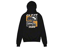 Throtl Champion R35 Orange GTR Hoodie; Black