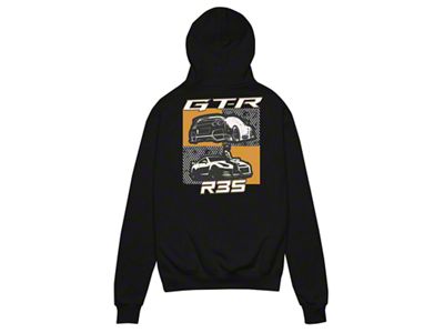 Throtl Champion R35 Orange GTR Hoodie; Black