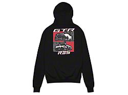 Throtl Champion R35 Red GTR Hoodie; Black