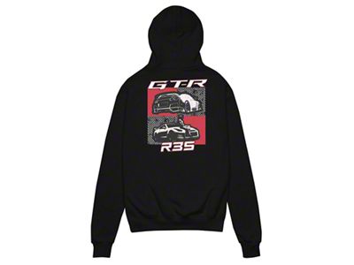 Throtl Champion R35 Red GTR Hoodie; Black