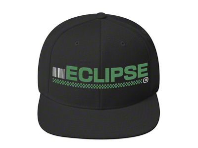 Throtl Checkered Eclipse Snapback Hat; Black