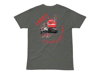 Throtl R35 Cherry Blossom Short Sleeve T-Shirt; Charcoal