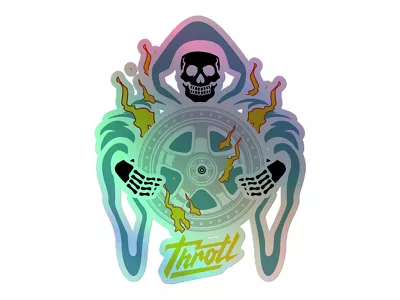 Throtl Death on Wheels Holo Slap Sticker