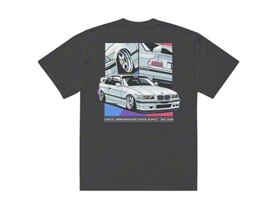 Throtl AW BMW E36 M3 Oversized T-Shirt; Faded Black