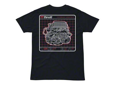 Throtl EJ25 Engine Short Sleeve T-Shirt; Navy