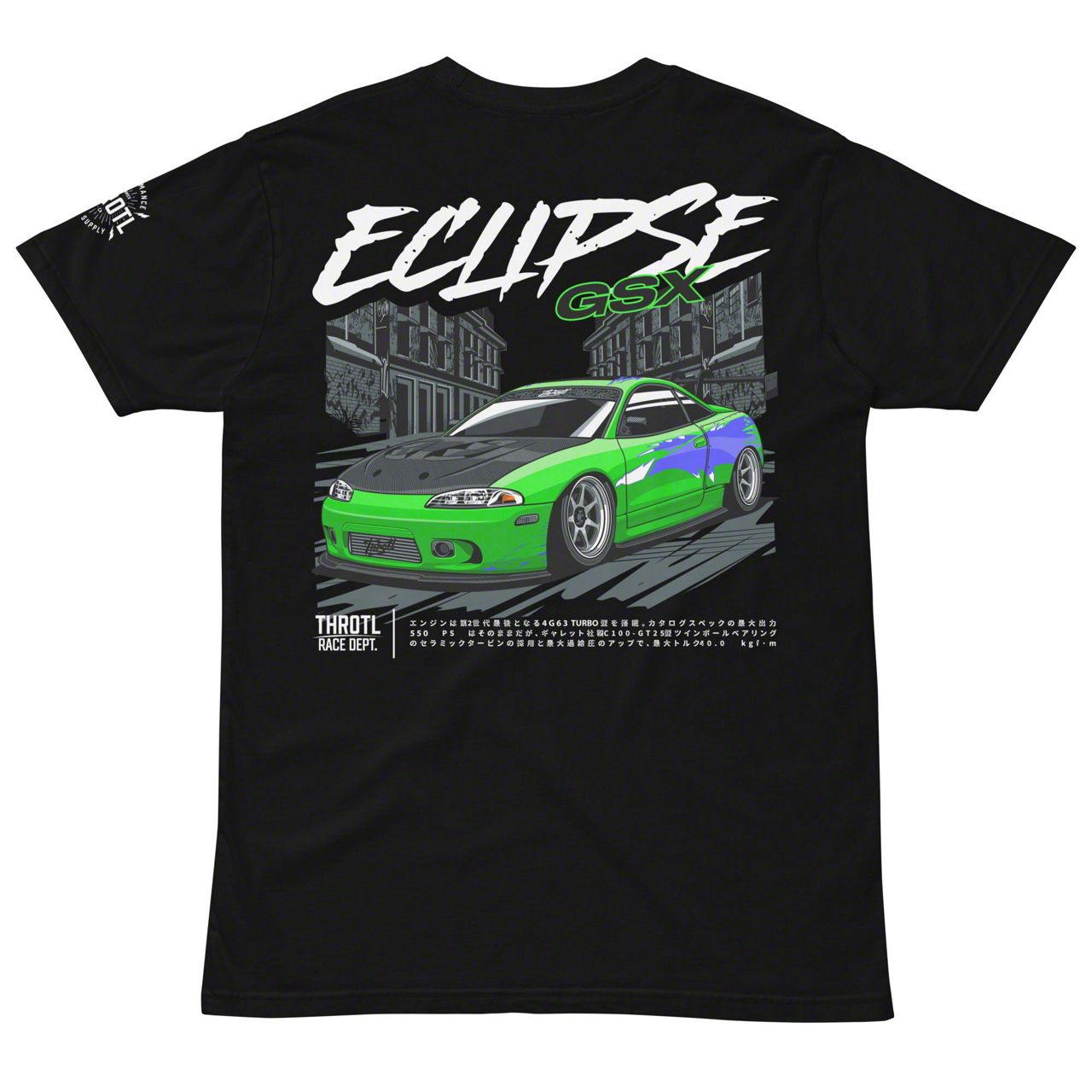 Throtl Throtl Fast Eclipse GSX Short Sleeve T-Shirt; Black TL-515756