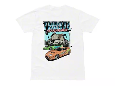 Throtl Fast Eclipse and Supra Short Sleeve T-Shirt; White