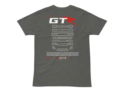 Throtl GTR Generations Short Sleeve T-Shirt; Charcoal