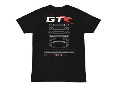 Throtl GTR Generations Short Sleeve T-Shirt; Black