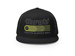 Throtl International Parts Supply Short Trucker Hat; Black