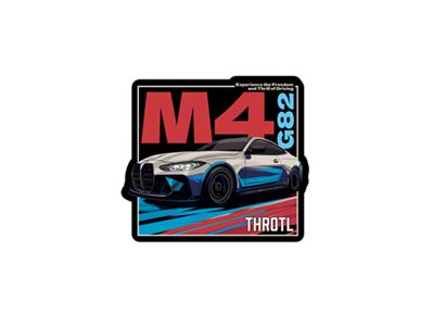 Throtl Official BMW M4 Slap Sticker; 4-Inch x 4-Inch