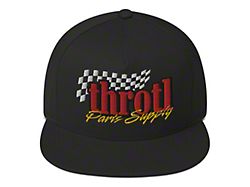Throtl Parts Supply Snapback Hat; Black