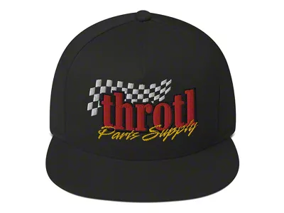 Throtl Parts Supply Snapback Hat; Black