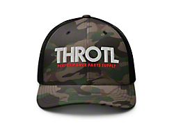 Throtl Parts Supply Snapback Camo Hat; Camo/Black