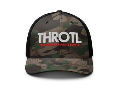 Throtl Parts Supply Snapback Camo Hat; Camo/Black