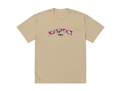 Throtl R35pect Embroidered Oversized T-Shirt; Faded Khaki