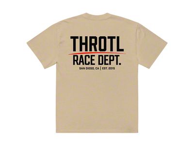 Throtl Race Department Official Black Text Premium T-Shirt; Faded Khaki