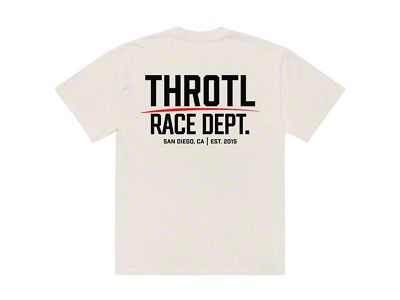 Throtl Race Department Official Black Text Premium T-Shirt; Faded Bone