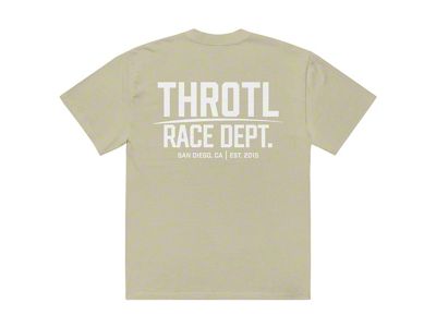 Throtl Race Department White Text Official T-Shirt; Faded Eucalyptus