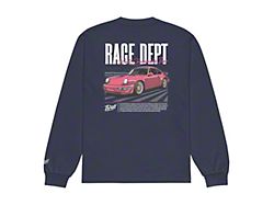 Throtl Race Department Premium Heavyweight Long Sleeve Shirt; Midnight Blue