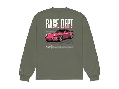 Throtl Race Department Premium Heavyweight Long Sleeve Shirt; Cypress