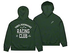Throtl Racing Club Oversized Hoodie; Forest Green