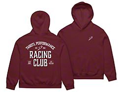 Throtl Racing Club Oversized Hoodie; Maroon