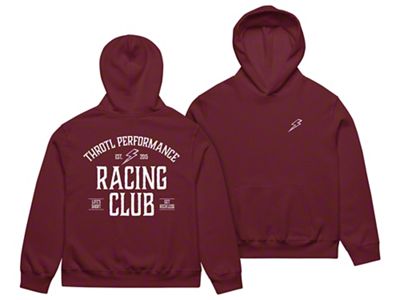 Throtl Racing Club Oversized Hoodie; Maroon