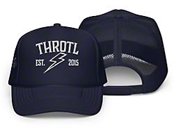 Throtl Racing Club Trucker Hat; Navy Blue