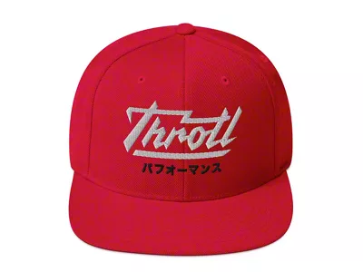 Throtl JDM Parts Supply Snapback Hat; Red