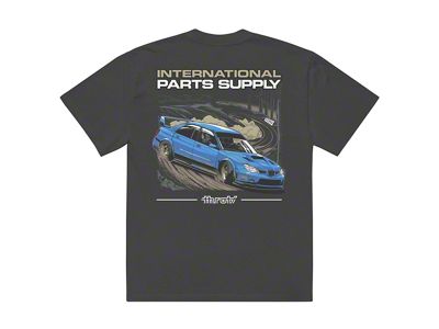 Throtl STI Rally Drift Premium Oversized Short Sleeve T-Shirt; Faded Black