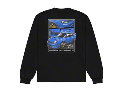 Throtl STI Rally Roots Heavyweight Long Sleeve T-Shirt; Black