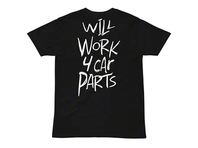 Throtl Will Work 4 Car Parts Short Sleeve T-Shirt; Navy