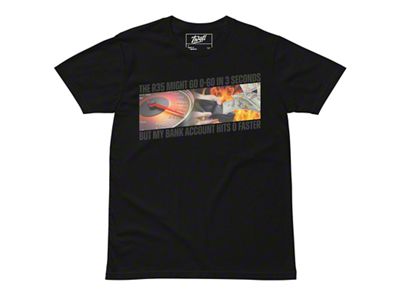 Throtl Zero Bank Account Short Sleeve T-Shirt; Black