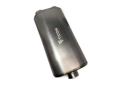 Ticon 17in Overall Length 2.5in Oval Titanium Muffler - 116-06323-0120