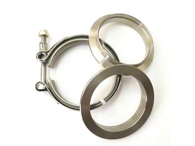Ticon 2.5in Titanium V-Band Clamp Assembly 2 Flanges/1 Clamp - 103-06310-0002
