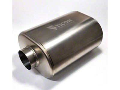 Ticon 3in Oval Titanium Muffler 3in Center In / - 116-07613-0100