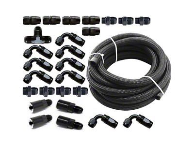 Torque Solution Braided Fuel Line Kit for -6 Aeromotive FPR - TS-SU-6FLK-AM-FF