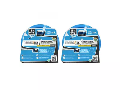 ToughTek Rubber Pressure Washer Jumper Hose; 3/8-Inch x 15-Foot; 2-Pack