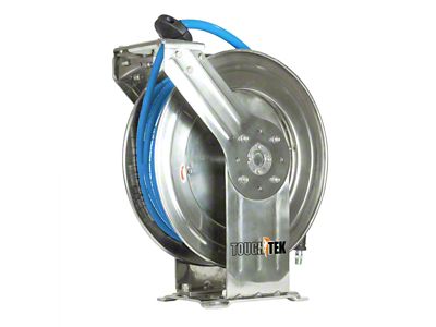 ToughTek Rubber Pressure Washing Dual Arm Hose Reel; 3/8-Inch x 50-Foot; Stainless Steel