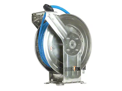 ToughTek Rubber Pressure Washing Dual Arm Hose Reel; 3/8-Inch x 50-Foot; Stainless Steel