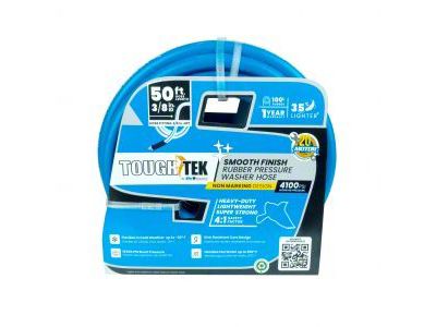 ToughTek Tough Tek Rubber Pressure Washer Hose; 3/8-Inch x 50-Foot; Blue