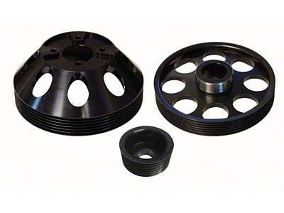 Torque Solution Lightweight WP/Crank/Alt Pulley Combo Black : Hyundai Genesis Coupe - TS-GEN-006B